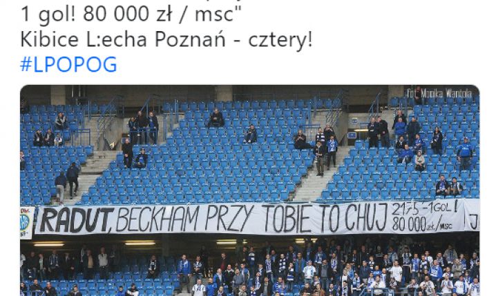 Ciekawy transparent kibiców Lecha Poznań! xD